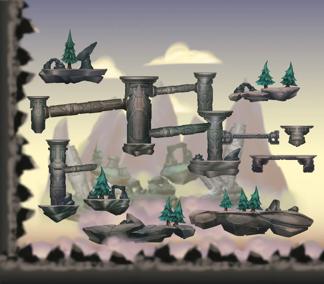 Mountainscape world mockup.
